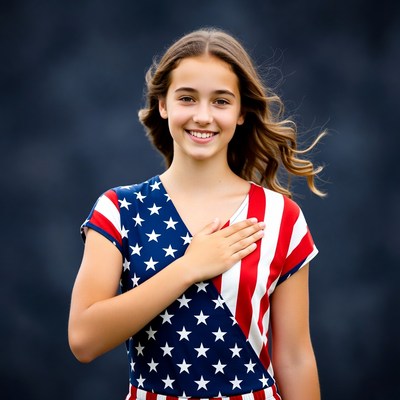 Girl saluting with pride during event