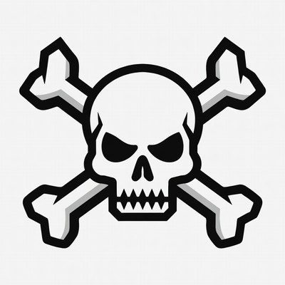 Skull and crossbones symbol design