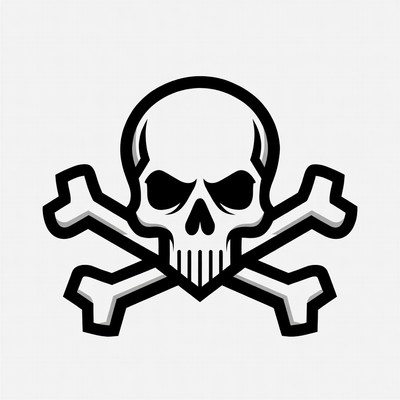 Skull and crossbones symbol design