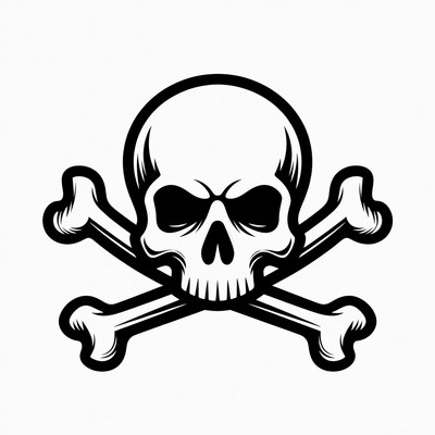 Skull and crossbones symbol design