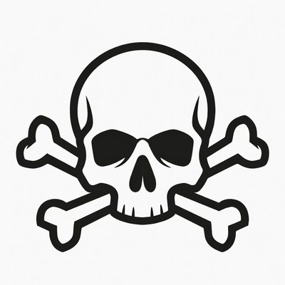 Skull and crossbones symbol design