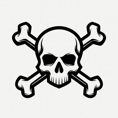 Skull and crossbones symbol design