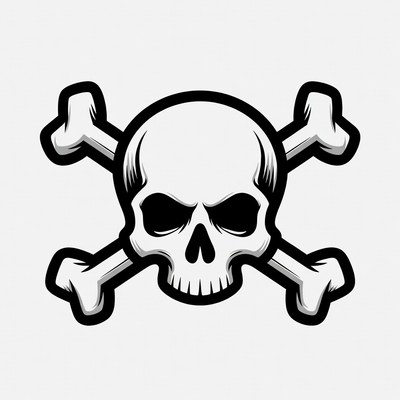 Skull and crossbones symbol design