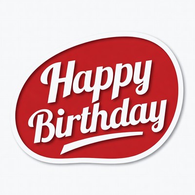 Happy birthday sign in red