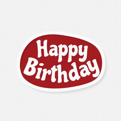 Birthday celebration sticker design in red