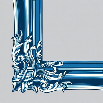 Artistic blue frame design for decoration