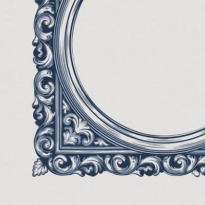 Ornate frame design in blue color