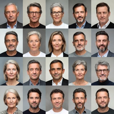 Diverse group of people in portraits