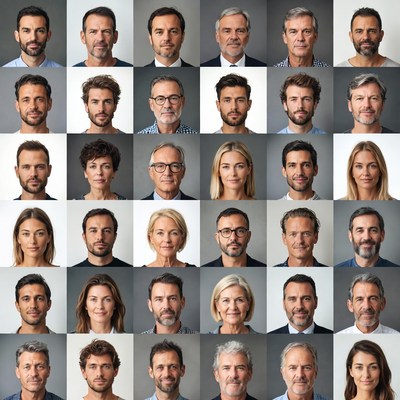 Diverse group of people posing together