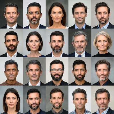 Diverse group of professionals in portraits