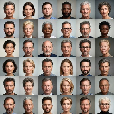 Portraits of diverse individuals in studio