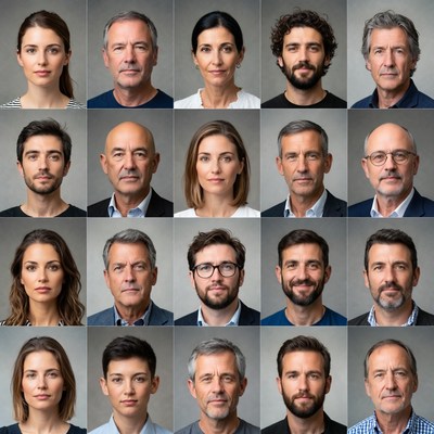 Diverse group of people in studio