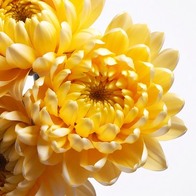 Bright yellow flowers in close view