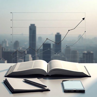 Business growth and analysis at a desk