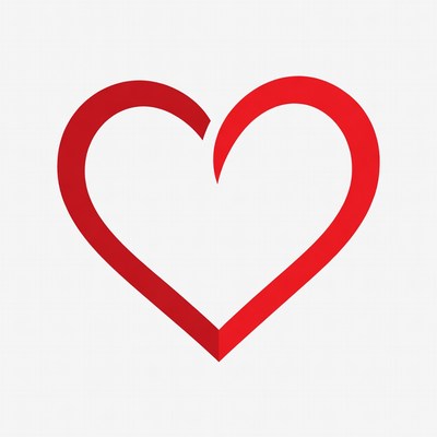 Red heart symbol on white background