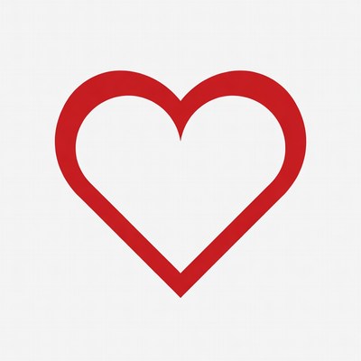 Simple red heart icon on white background