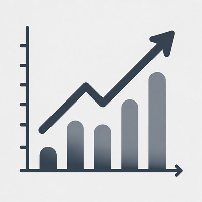 Growth chart shows increasing trend in data