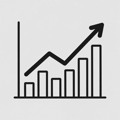 Line and bar chart showing growth trend