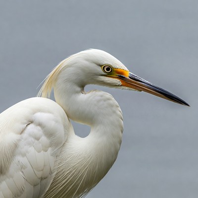 White bird with a long beak