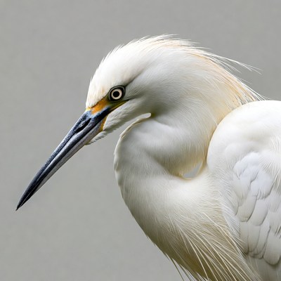 Snowy egret close-up in natural setting