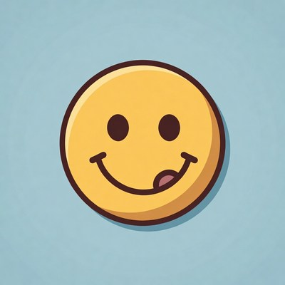 Smiley face with tongue out