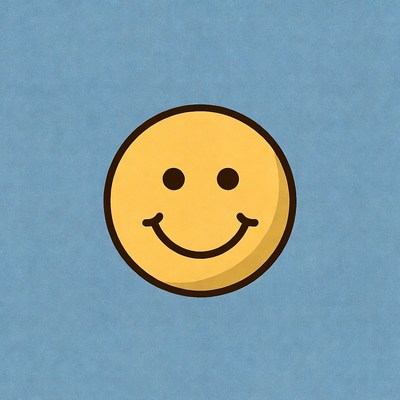 Smiley face on blue background