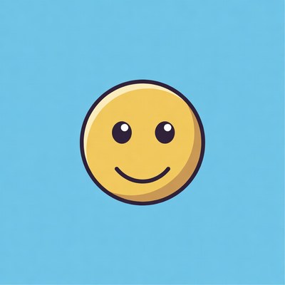 Simple smiley face on blue background
