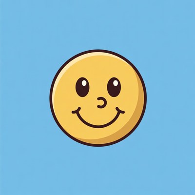 Smiley face on blue background