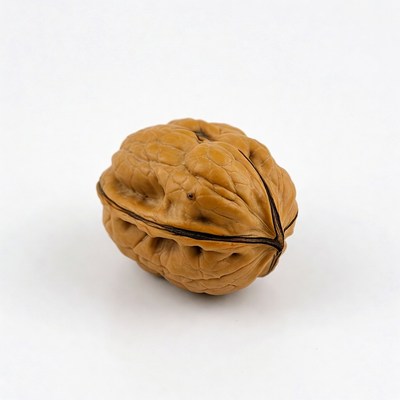Walnut on white background