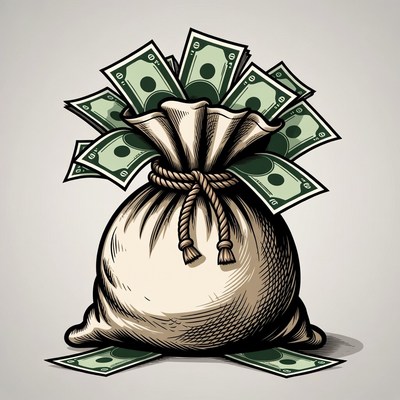 Money bag full of cash