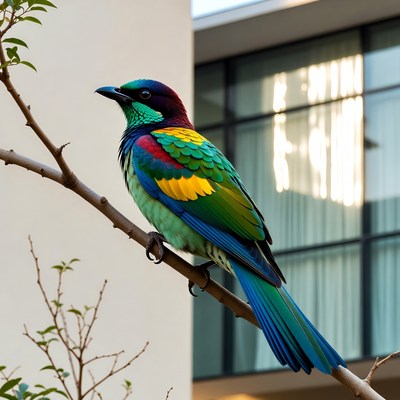 Colorful bird on a branch