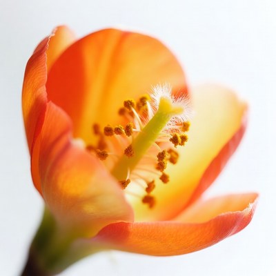 Orange flower close up bloom at noon