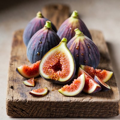 Figs on a wooden cutting board