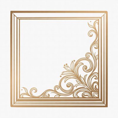 Decorative square frame with floral designs