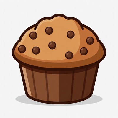 Chocolate muffin with chocolate chips