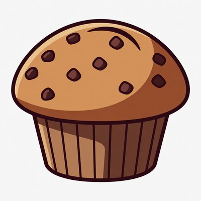 Muffin with chocolate chips on top