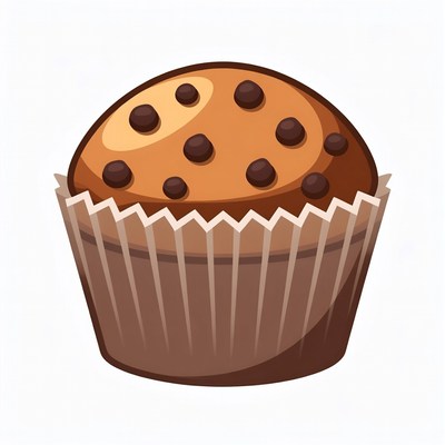 Muffin with chocolate chips on top