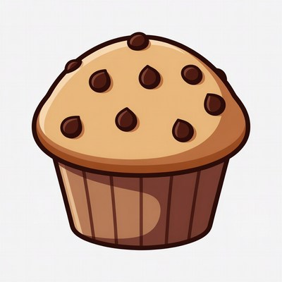 Chocolate chip muffin with sprinkles on top