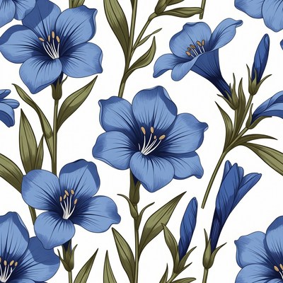 Blue flowers on white background