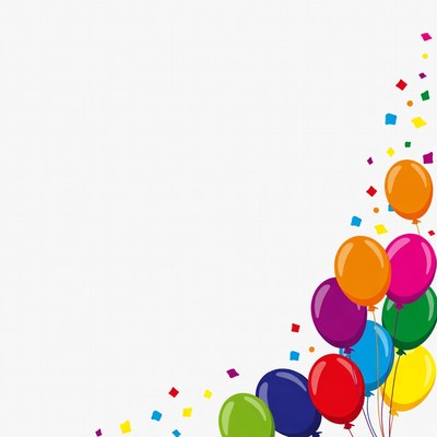 Colorful balloons and confetti for party