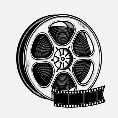 Film reel with film strip design