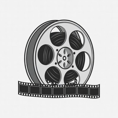 Film reel and film strip display