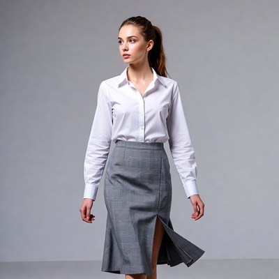 Woman walking in business attire
