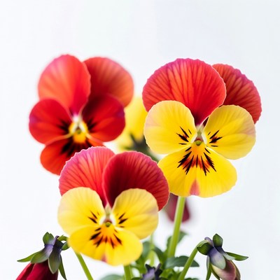 Bright pansies in a sunny spot