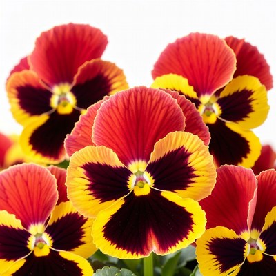 Bright pansy flowers in bloom