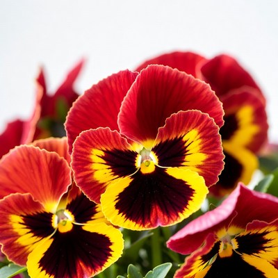 Bright pansy flowers in bloom