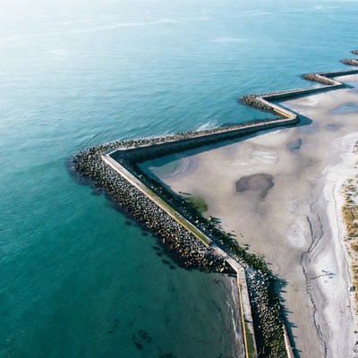 Coastal jetty near calm waters