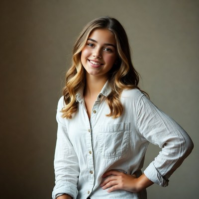 Young person smiling in casual setting