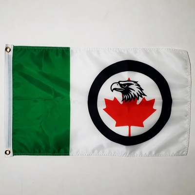 Flag with eagle and maple leaf design