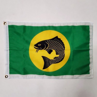 Fish flag with green background